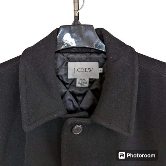 J. Crew black wool coat sz L - Picture 3 of 8